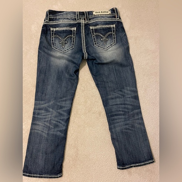 ROCK REVIVAL bling Becky easy capris size 28 like new - Picture 10 of 12